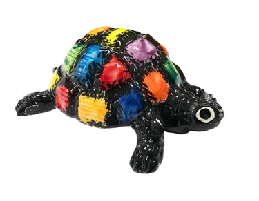 Mr. Checkers Turtle - Ceramic Turtle Hand Painted In Spain